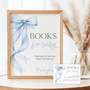 Boeken voor baby Babyshower met bordje en bordje Blauwe coquette babyshowerboeken voor baby Ticket stoffige blauwe strik babyboeken Game Card en bord B20