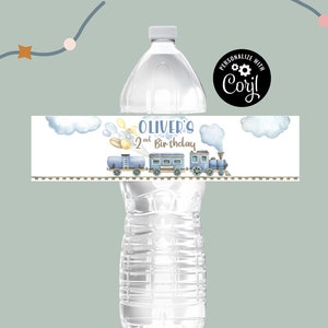 Editable Chugga Chugga Two Two Birthday Bottle Label Train Second Birthday Printable Bottle Label 2nd Boys Birthday Bottle Labels tr1
