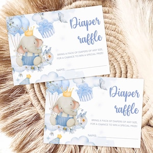 Jeu de couches tombola couches éléphant baby shower Baby shower éléphant carte tombola couches couches modifiables ticket de tombola couche couche demande EL1