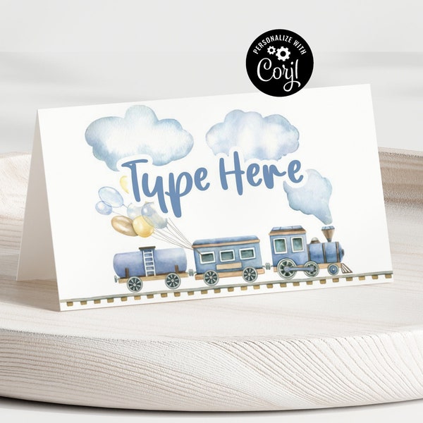 Editable Chugga Chugga Two Two Birthday Food Label Train Second Birthday Printable Food Tent Cards 2nd Boys Birthday Tag Train Birthday tr1