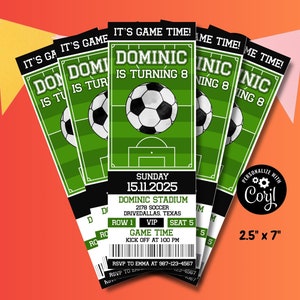 Editable Soccer Ticket Birthday Invitation Football Ticket Invite Template Soccer Party Kids Digital Printable Invite Instant Download