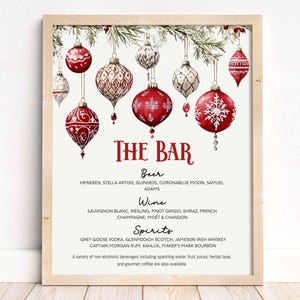 Christmas Bar Menu Christmas Bar Sign Holiday Bar Sign Holiday Bar Menu Template Printable Christmas Bar Holiday Party Bar Cocktail Sign C14
