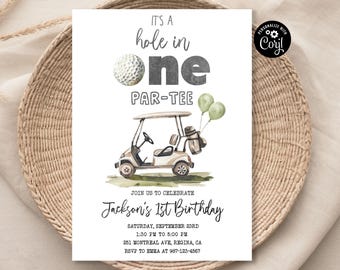 Editable Par Tee Birthday Invitation Template Golf Birthday Invite Golf Party Golf 1st Birthday Invite Golfing Birthday Par-Tee Evite