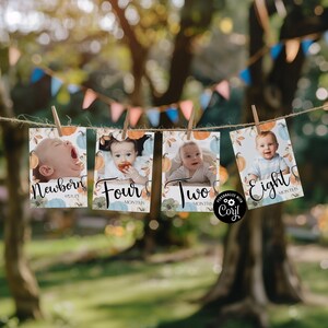 Kürbis Monatlicher Meilenstein Geburtstagsbanner Kürbis ein Banner Baby 1