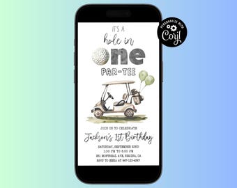 Editable Par Tee Birthday Invitation Template Golf Birthday Invite Golf Party Instant Download Digital Mobile Evite Golfing Birthday Par-Tee