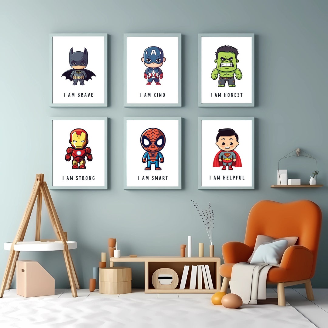 Superhero Nursery Art Prints, Set of 6 (digital Download) - Etsy
