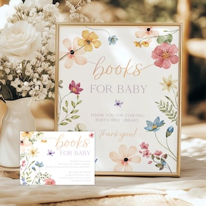 Wilde bloemen boeken voor baby bord wilde bloemen babyshower boek verzoekkaart bloemen boho babyshower kleine wilde bloemen boeken voor baby spel WF4