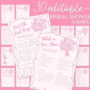 Bridal Shower Games Template Bridal Games Editable Games Bridal Pink Fresh off the Market Games Printable Games Pack Modern Games Bundle FO1