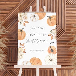 Fall In Love Welcome Sign Template Pumpkin Bridal Shower Fall Welcome Sign Fall In Love Bridal Shower Autumn Wedding Sign P20