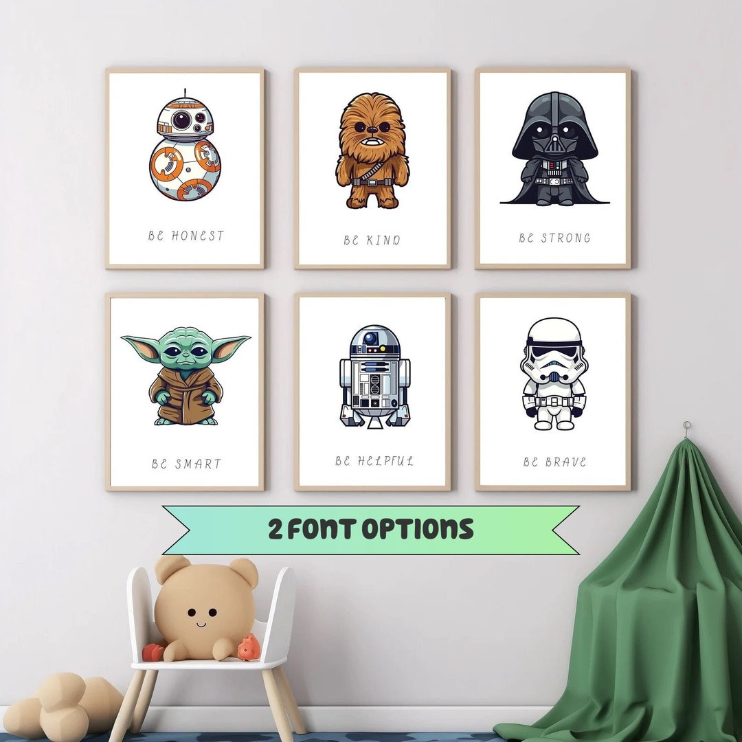 Star War Poster 6 Set, Star War Nursery, Star War Wall Art, Nursery Art ...