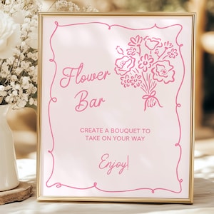 Flower Bar Sign Template Editable Bridal Shower Flower Station Sign Fresh Off The Market Bridal Shower Build Your Bouquet Station Sign FO1