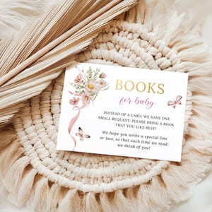 Bloemenstrik Boeken Voor Baby Sjabloon Meisje Babyshower Boek Verzoekkaart Bloemenlint Babyshower Bloemenstrik Baby In Bloei Wildflower Game FB1