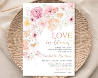 Wildflower Bridal Shower Invitation Template (Digital Download)