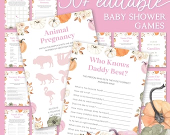 Fall Pumpkin Baby Shower Games Bundle (Digital Download) P12