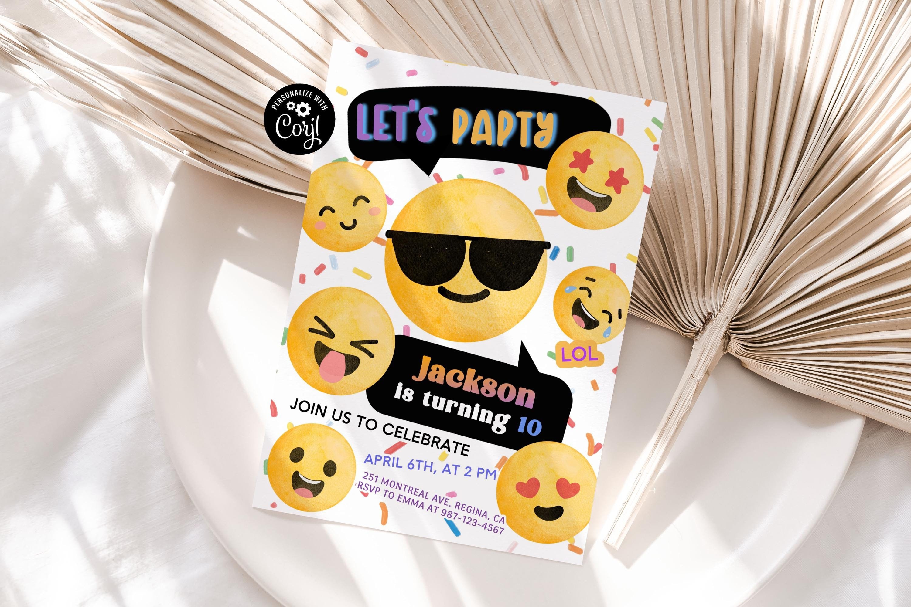 Cartel De Cumpleaños Personalizado Emojiiss - 100x80 Cm, Papel Couché 180g, Varios Diseños Temáticos