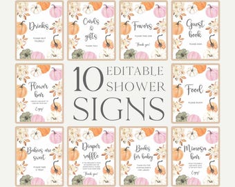 Little Pumpkin Baby Shower Signs, Fall Table Decor (Digital Download)
