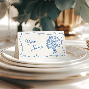 Place Card Template Rustic Place Cards Editable Blue Fresh Off The Market Bridal Shower Seating Card Bridal Place Card Baby Shower Decor FO2