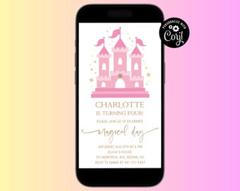 Princess Castle Birthday Invitation, Magical Day Invite (Digital)