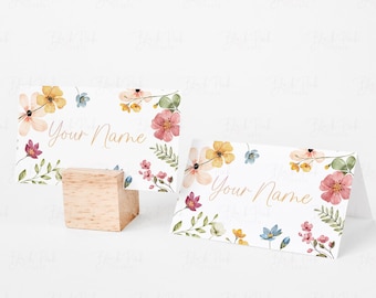Wildflower Place Card Wild Flower Placement Cards Baby Shower Place Card Floral Boho Table Decor Wildflower Decor Wedding Place Cards WF4
