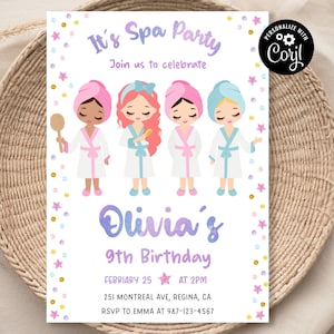 EDITABLE Spa Party Invitation Pamper Party Invite Template Tween Manicure & Pedicures Birthday Beauty Party Invite Spa Birthday Spa Day