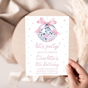 Disco Ball Birthday Invitation ANY AGE Disco Party Disco Birthday Disco Theme Party Dancing Queen Disco Invitation Disco Party Invite db1 image 7