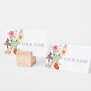 Cartão de lugar de flores silvestres, cartões de lugar de flores silvestres, cartão de lugar para chá de bebê, decoração de mesa floral boho, decoração de flores silvestres, cartões de lugar para casamento BB4