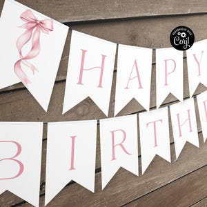 Roze strik banner strik gelukkige verjaardag banner roze strik slinger 1e verjaardag banner roze strik decoraties eerste verjaardag decor banner bord B13