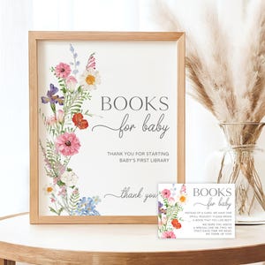 Wilde bloemen boeken voor baby bord Wilde bloemen babyshower boek verzoekkaart bloemen boho babyshower kleine wilde bloemen boeken voor baby spel BB4