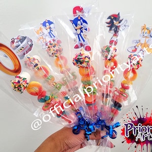 Sonic The Hedgehog Candy Kabobs, Sonic party, Birthday Party Favors, Sonic, Birthday Treat, Kids Candy, custom party favors