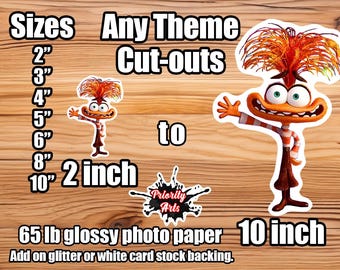 Inside Out cut-outs, inside out party, inside out party favors, anxiety inside out, inside out party, inside out cupcake toppers