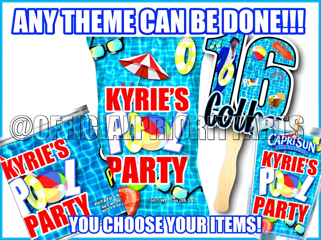 Pool Party Favors, Pool Party Supplies, Custom Party Favors, Party