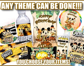 Mickey Safari Party Favors, Mickey Safari party supplies, custom party favors, party favors, Safari party, Mickey Party