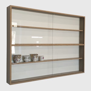 Verzamelaarsvitrine voor uw schatten, hangvitrine, plank, vitrine met 4 compartimenten!!!