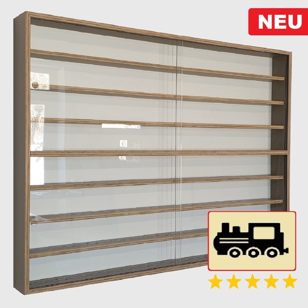 Sammlervitrine für Modelleisenbahn Spur H0 , Regal , Vitrine 8 Fächer !!Neu!!