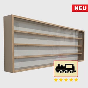 Vetrina da collezione per modellismo ferroviario scala H0, ripiano, vetrina 4 scomparti!!Nuovo!!