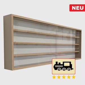 Sammlervitrine für Modelleisenbahn Spur H0 , Regal , Vitrine 4 Fächer Neu Bild 1