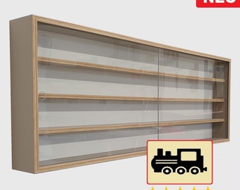 Sammlervitrine für Modelleisenbahn Spur H0 , Regal , Vitrine 4 Fächer !!Neu!!