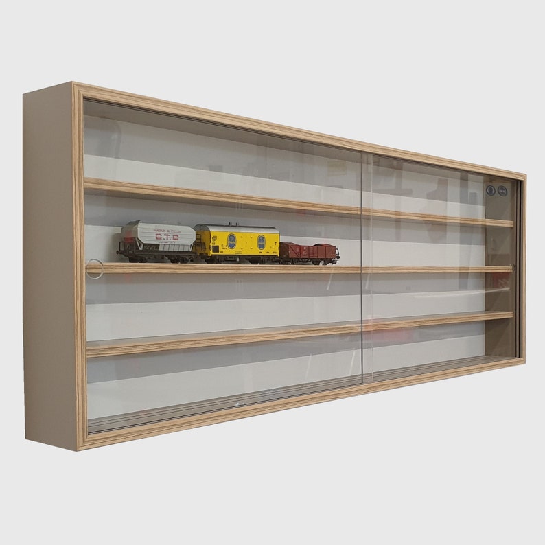 Sammlervitrine für Modelleisenbahn Spur H0 , Regal , Vitrine 4 Fächer Neu Bild 2