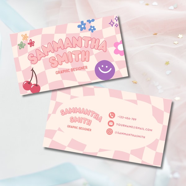 Cute Business Cards Canva Etsy