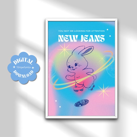 Printable New Jeans Poster. New Jeans Merch. Newjeans Poster. KPOP Merch  Pastel Retro Y2K Poster. Y2K Aesthetic Print. 