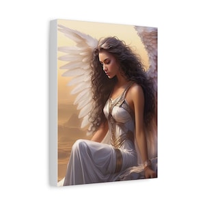 A beautiful angel, deep in prayer or thought, Matte Canvas, Stretched, 1.25"