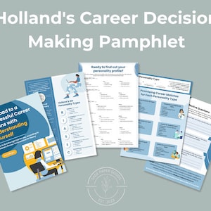 Holland&#39;s Career Decision Making Pamphlet | Digital Print | Career Counseling | Counselor & Therapist Resources, Handouts, Homework