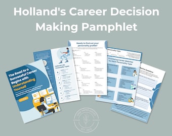 Folleto de toma de decisiones profesionales de Holland / Impresión digital / Asesoramiento profesional / Recursos, folletos y tareas para consejeros y terapeutas
