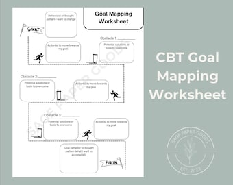 CBT Goal Mapping Worksheet | Digital Print | Counselor & Therapist Resources, Handouts, Homework