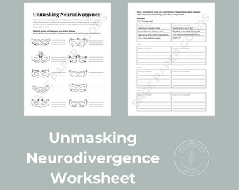 Unmasking Neurodivergence Worksheet | Digital Print | Neurodivergence (ADHD, Autism, etc.) | Therapist Resources, Handouts, Homework