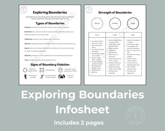 Boundaries Infosheet | Digital Print | Counselor & Therapist Resources, Handouts, Homework