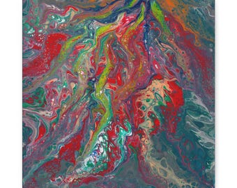 Fire Dance Print, Canvas Print, Original Wall Decor, Original Abstract Acrylic Painting, Love,