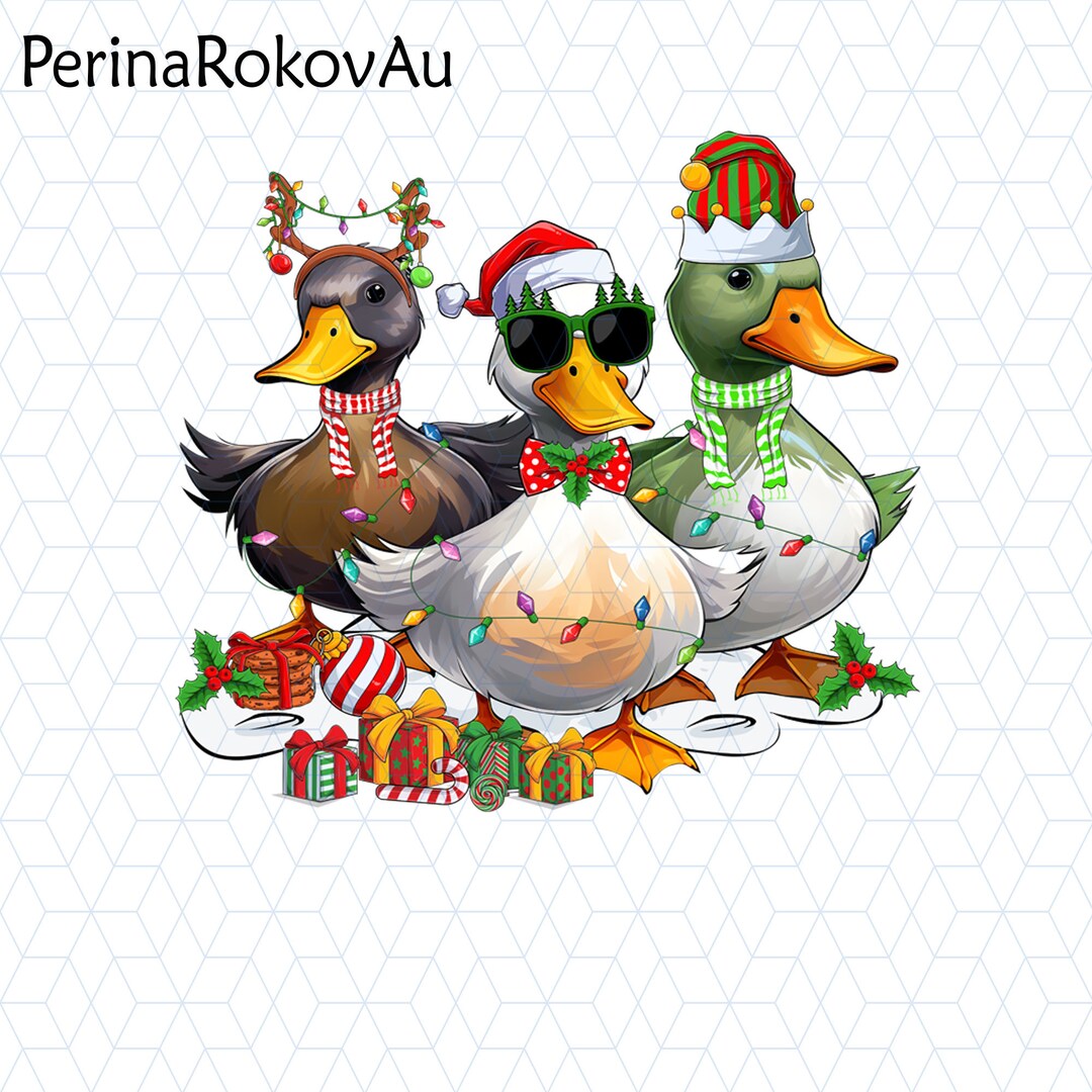 Duck Christmas Png, Christmas Ducks Png, Christmas Farm Png, Animal
