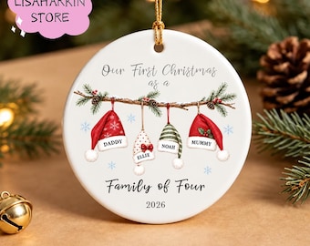 Our First Christmas As A Family Ornament, New House Christmas Ornament, Our First Home Keepsake, Wedding Christmas Gift