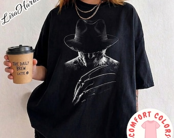 Freddy Krueger Comfort Colors Shirt, Horror Movie Graphic Tee, Slasher Horror T-Shirt, Spooky Season Shirt, Vintage Horror Tee